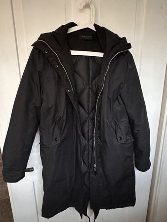 Rag & Bone Black Down-Filled Coat parka, Size XS