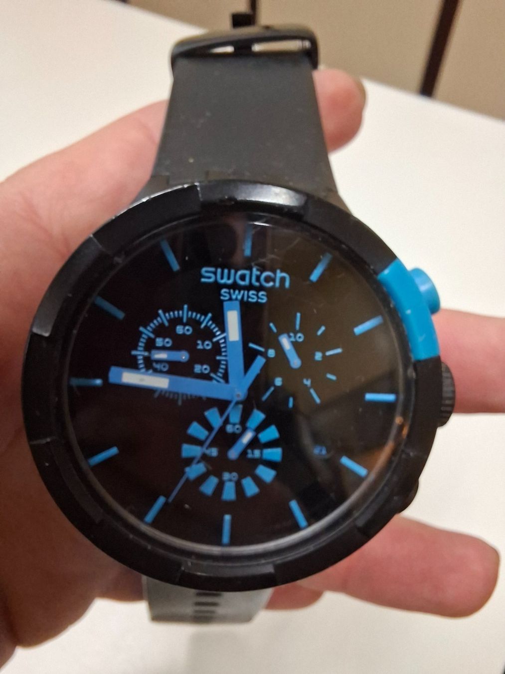 Swatch Orologi: Swatch; BIG BOLD CHRONO / CHECKPOINT BLUE 47mm – Usato da Boniswil venduto da Totomat-Lady2 1