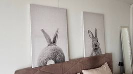 JUNIQE Leinwandbilder Hasen  2er Set