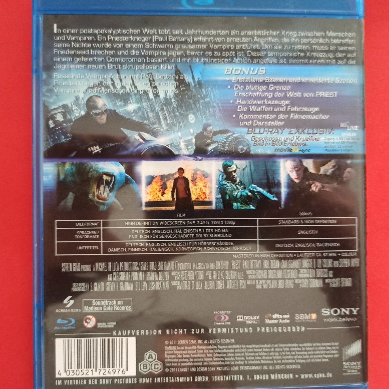 Tutti i DVDs: Priest - Special Edition - [Blu-ray] – Usato da Dübendorf venduto da kb86_MOVIE 1