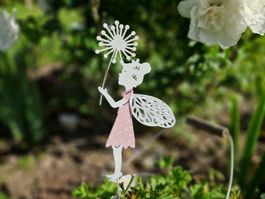Elfe Stab Metall rosa-weiss, 53 cm 20x 9.5cm