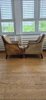 Duo de fauteuils club artdeco en cuir années 30-40