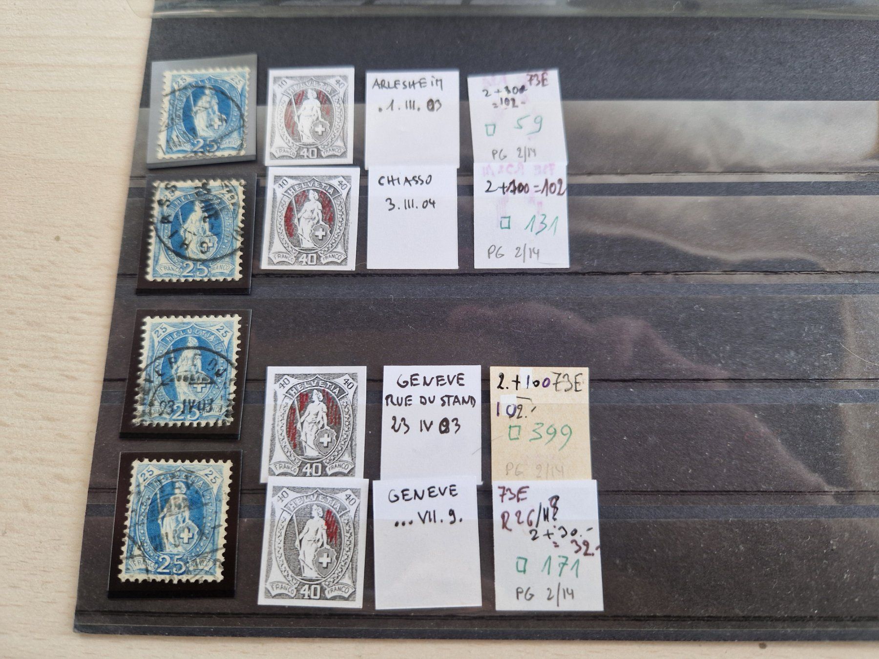 Tutti i francobolli: Stehende 73E, Retouchen, ab 1.- – Usato da Burgdorf venduto da Glossy01