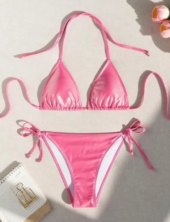 👙Damen Bikini Pink Glanz M -  Neu - Gratis Versand