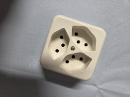 AP 3xT13 Steckdose 3 x T13 3xTyp13 Feller weiss