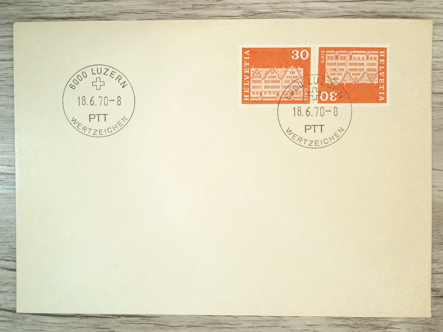 Tutti i francobolli: TR60 Enveloppe + Timbre Suisse 1970 – Usato da Cousset venduto da Patrick_Collections