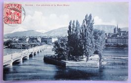 Genève - Vue générale et le Mont-Blanc