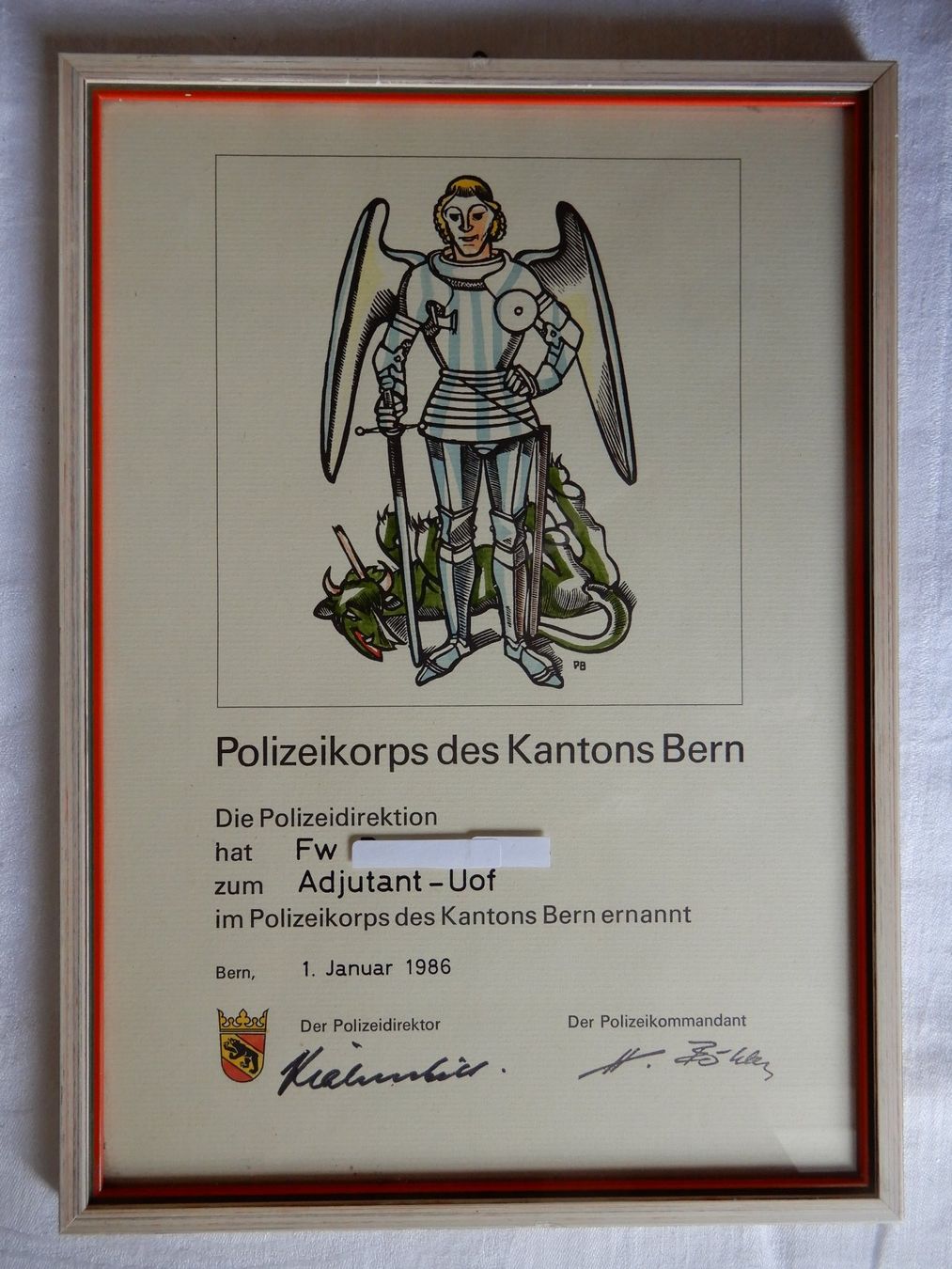 Uniformi: POLIZEI Kt. BERN Beförderungsurkunden – Usato da Senèdes venduto da Mutzli52 2