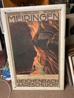 Meiringen Reichenbach Aareschlucht Drahtseilbahn 1923 Plakat