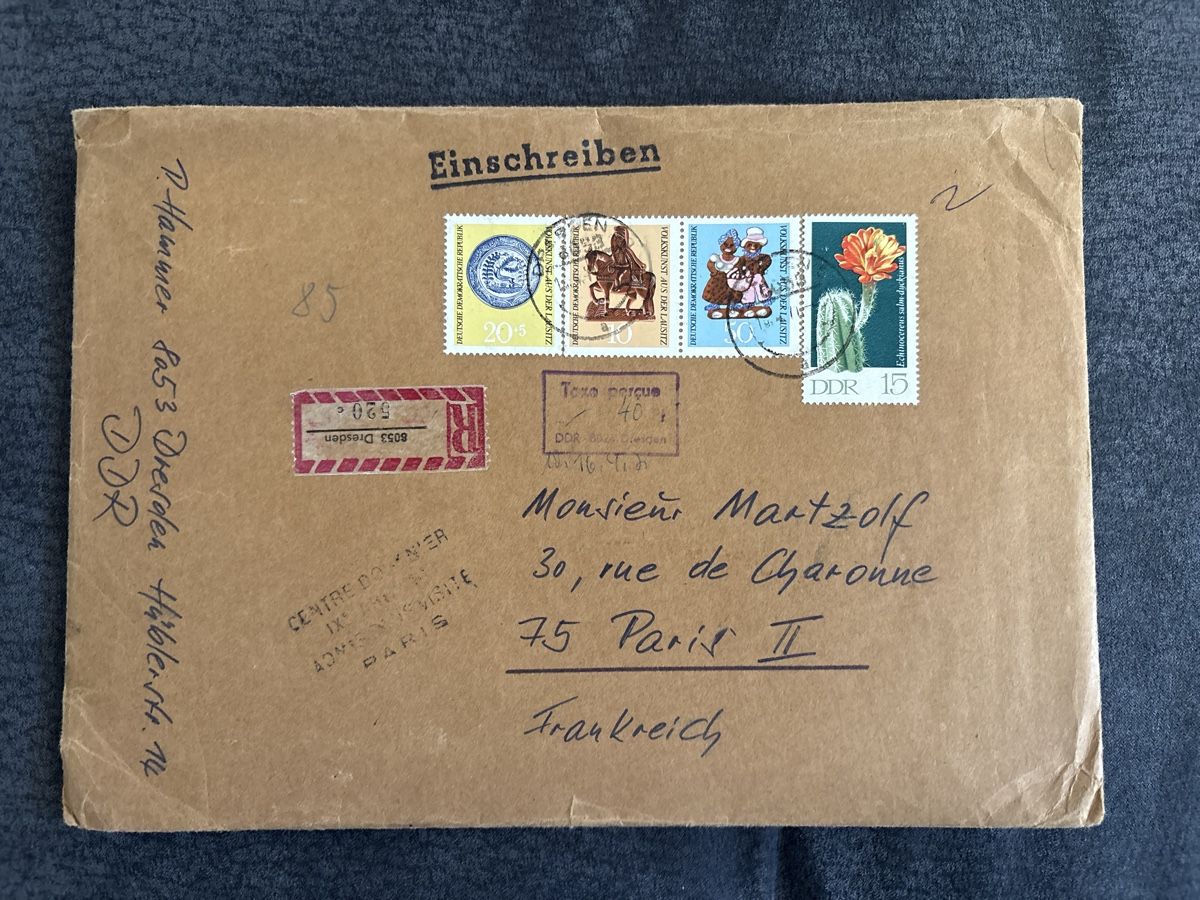 Tutti i francobolli: Lettre recommandée DDR 1984 Paris - Collection Timbre Rare  – Usato da Carouge GE venduto da irma016