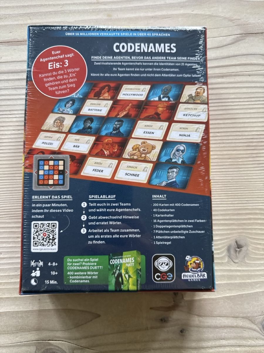 Giochi: Codenames, Spiele  – Nuovo e nell'imballaggio originale da Hütten venduto da CaFeLe 1