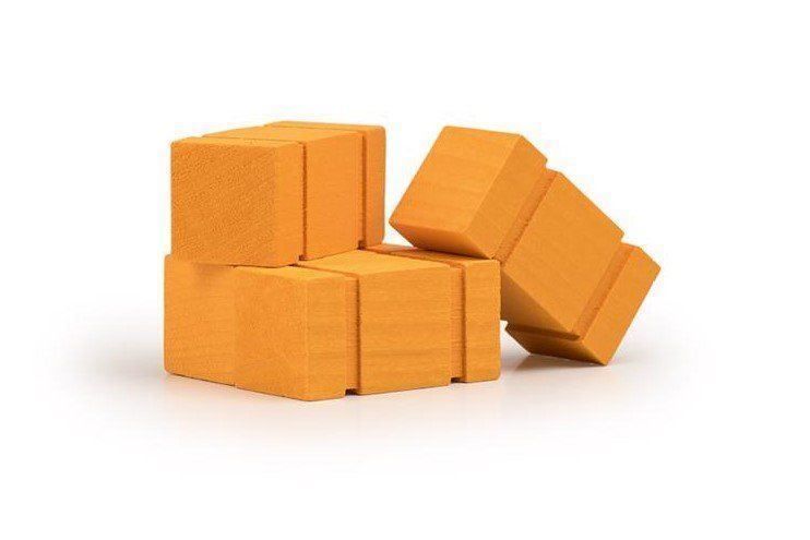 Trauffer Giocattoli: 4 Strohballen, Holz, 5cm, Trauffer, neu – Nuovo e nell'imballaggio originale da Turbenthal venduto da TopToys