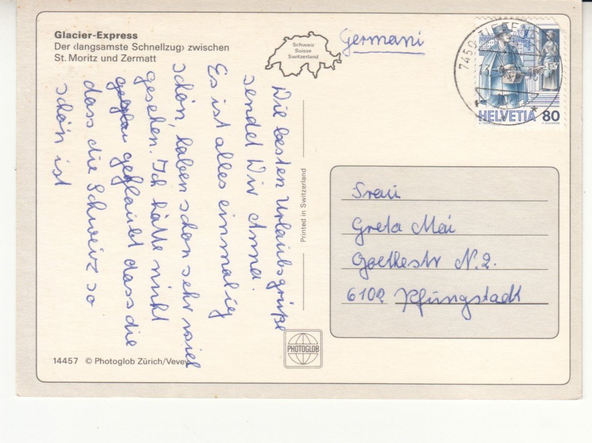 Ansichtskarten: Glacier Express 1988 – Gebraucht aus Bürglen TG von StampGraf 1