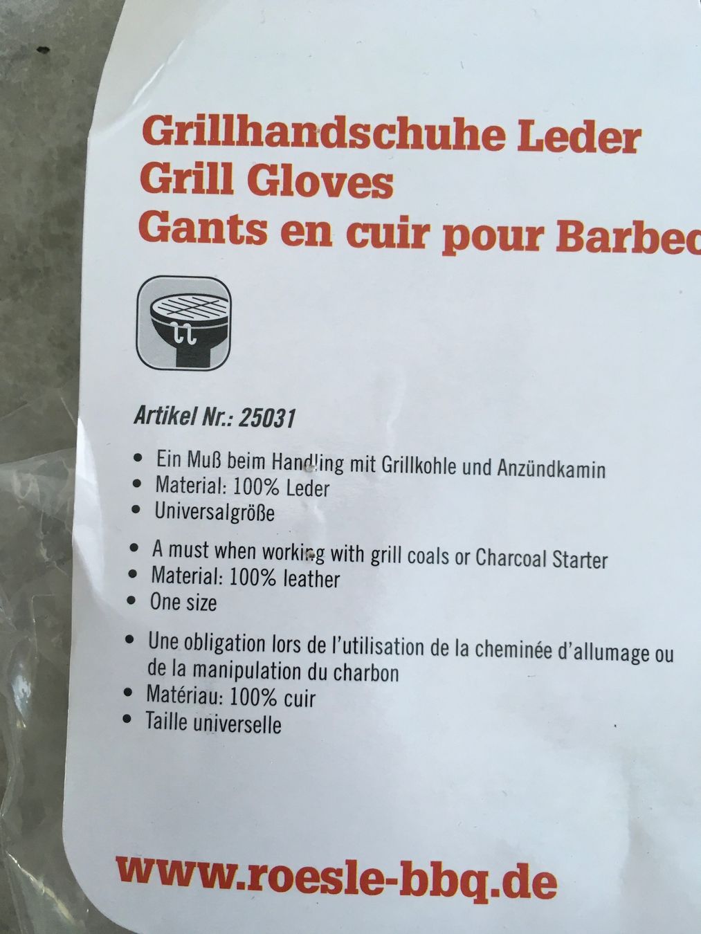 Griglie: RÖSLE 100% Leder Grillhandschuhe lang - NEU – Nuovo e nell'imballaggio originale da Zollikofen venduto da spunk65 4