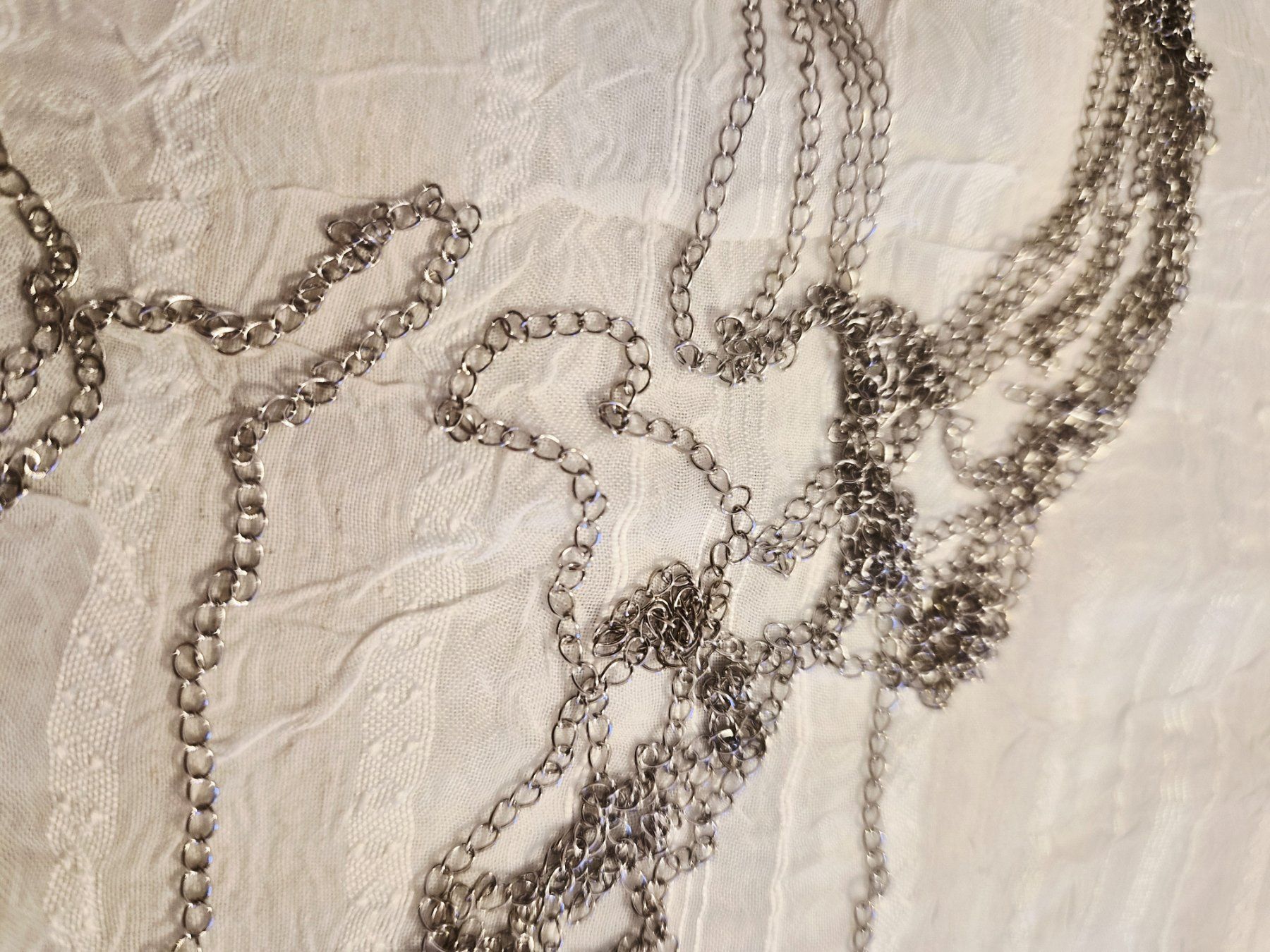 Perle (finte): Gliederkette 360cm silber farbe nr12 – Nuovo (secondo la descrizione) da Dietikon venduto da Eleda