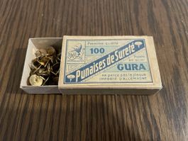 Antike Kartonschachtel für Reissnägel, GURA, Punaises