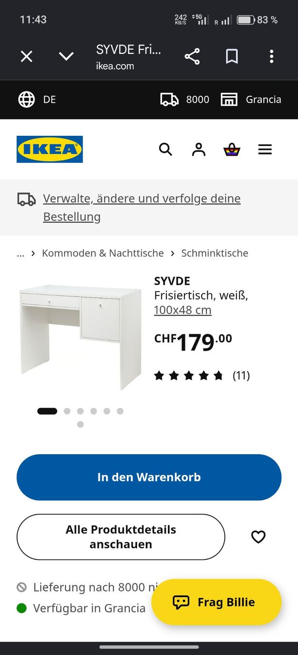 Ikea Schminktische: IKEA SYVDE Schminktisch + Spiegel mit lampe – Gebraucht aus Adligenswil von ser_6mpq 5