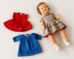 3 alte Puppenkleider 60er-Jahre