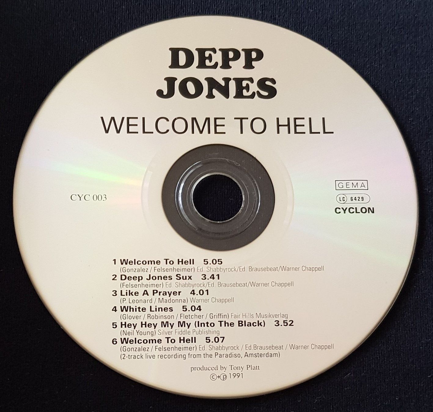 CD: Depp Jones - Welcome to Hell - CD - 1991 - First Press – Usato da Uster venduto da Zardodel 2
