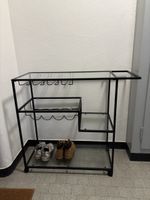 Barwagen mit Glasablagen/ Weinregal