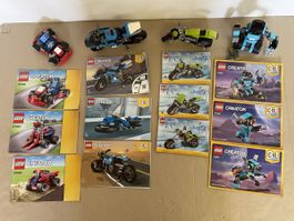 Lego creator 31018 31030 31062 31114 Motorrad Töff Roboter
