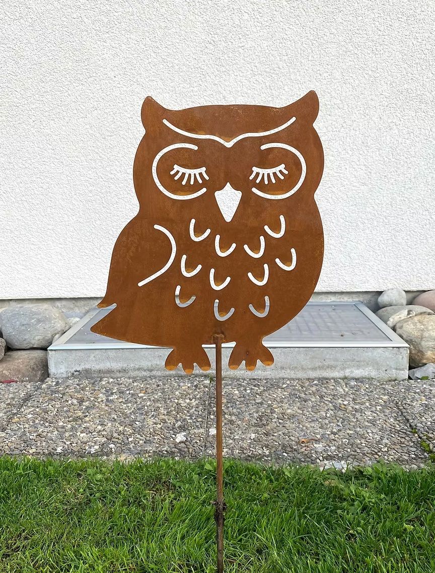 Statuette: Rostdeko Uhu  / Eule seitlich,  Rostdeko, Gartenstecker – Nuovo (secondo la descrizione) da Honau venduto da Freude1234 1