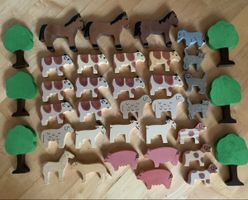 Bauernhof Holztiere, Bäume 37 tlg.