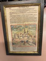 Holzschnitt Chur 1550 von Murner im Rahmen 46x35cm