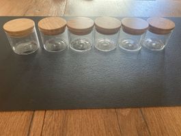 6er Set Vorratsglas mit Bambusdeckel Glas 