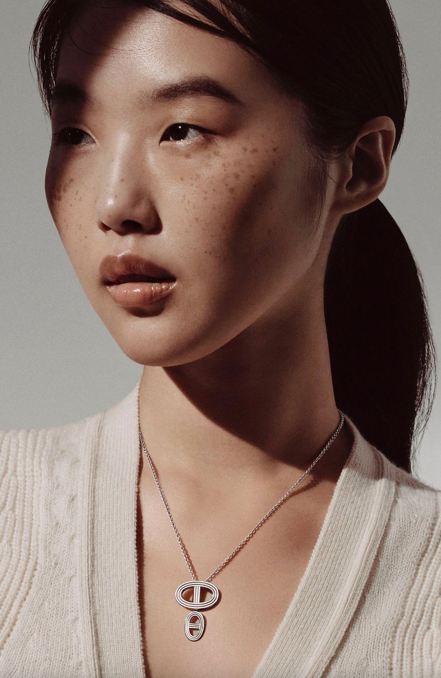 Hermès Catenine: HERMES authentique collier chaine pendentif double ancre – Usato da Yens venduto da Mariedjo 1