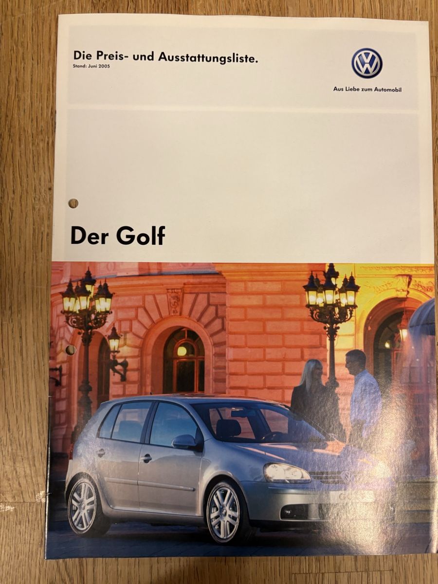 VW Documenti: VW Golf ca. 40 Seiten, Stand 2005 oder 2006 – Usato da Freienstein venduto da Golfbueb