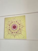 Gelb/rosa Mandala-Bild