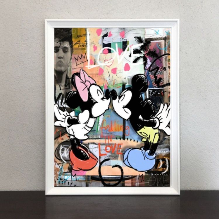 Mickey Mouse LOVE Pop Art Bild Kunst Kiss Liebe Modern Elvis Kaufen