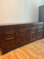 Massiver Eichenholz Esszimmer-Set-Buffet, Tisch und 6 Stühle