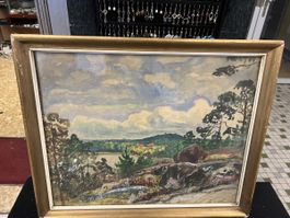 AQUARELLE SIGNÉE BERGSTRÖN ? Datée 1944