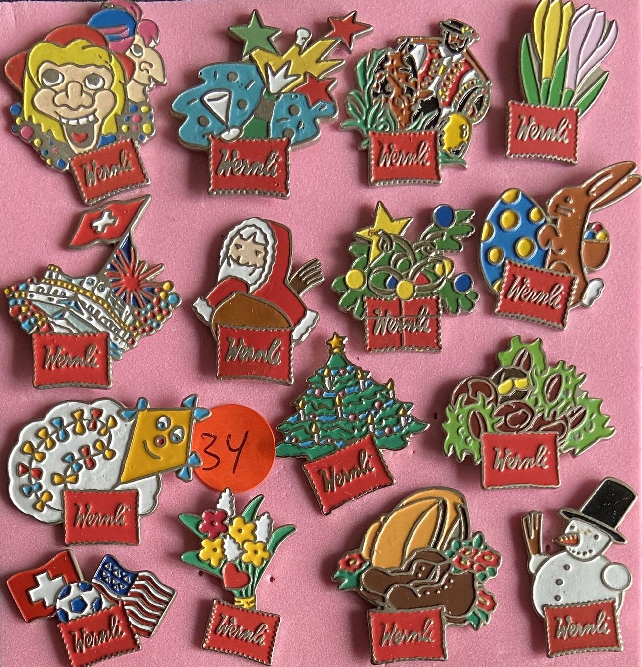 Plaketten & Abzeichen: kleine Pin Sammlung Wernli  34 – Gebraucht aus Böckten von Hansi36