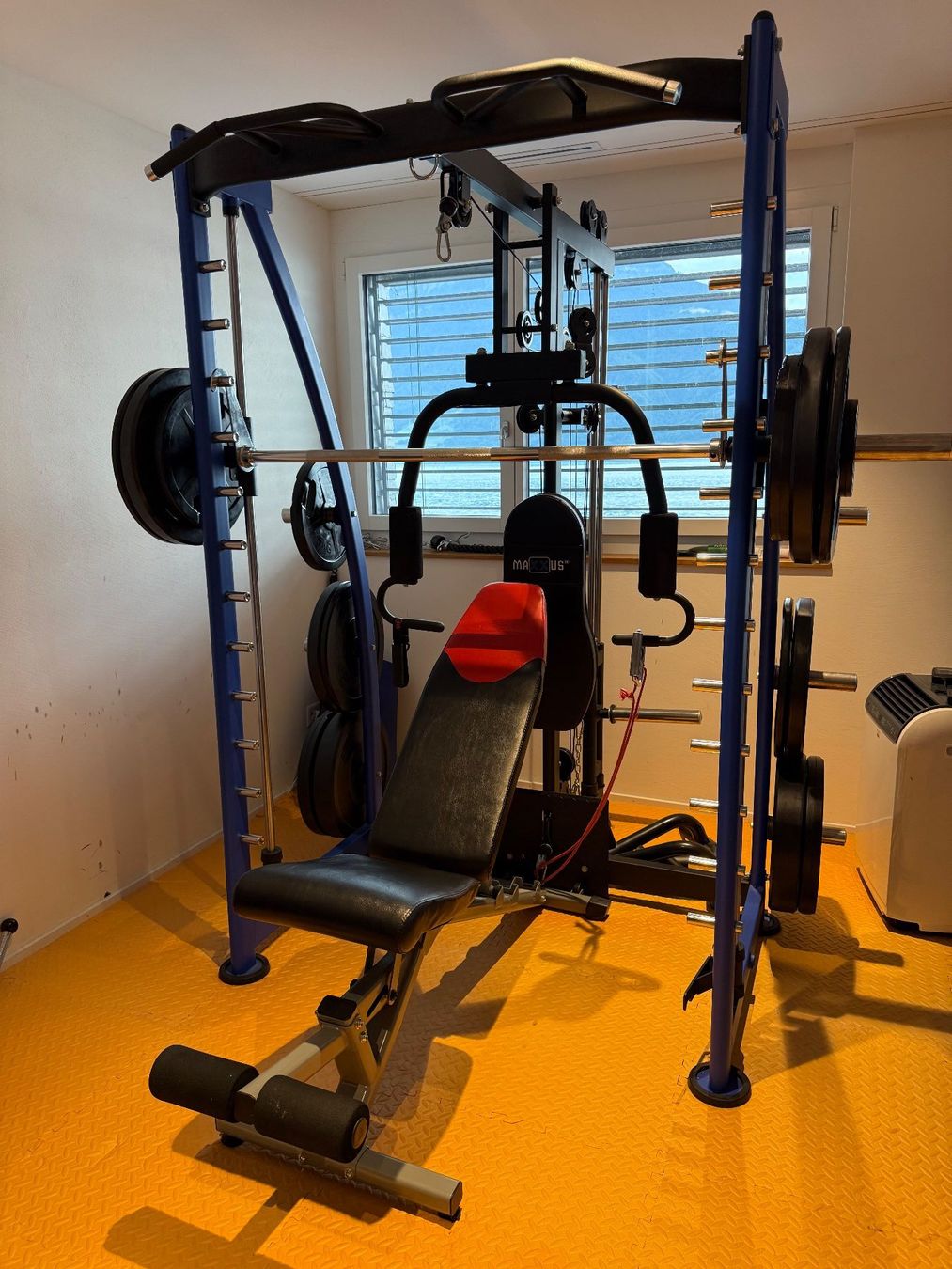 Maxxus Hometrainer: Multifunktions-Kraftstation / Smith Machine – Komplett – Usato da Walchwil venduto da Bodytransformer2000