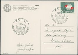 1959 - Pro Patria - Bundesfeierkarte - 1. August Rütli