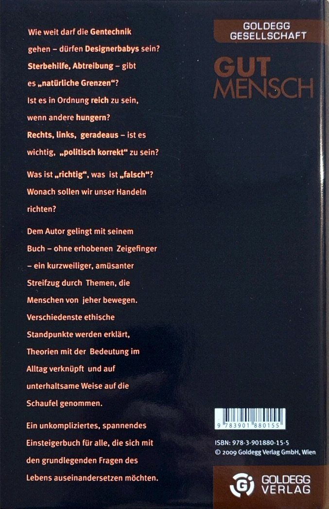 Libri: GUTMENSCH: Ein Streifzug durch Moral und Ethik – Nuovo (secondo la descrizione) da Sarnen venduto da Livres 1
