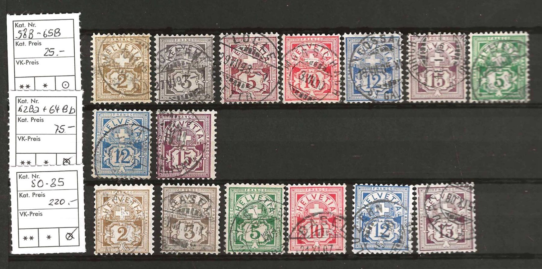 Alle Briefmarken: Lot Ziffermuster 1882 - 1906 : KP 805.-- – Gebraucht aus Gümligen von Geniusbuy 1