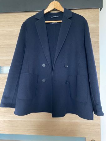 Veste Blazer en Laine Vierge Bleu Marine Taille 44 neuve