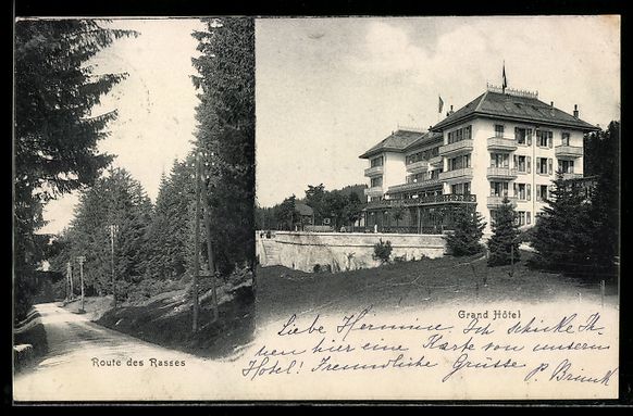 Cartoline postali: AK Les Rasses, Grand Hôtel, Route – Usato da Berlin venduto da bartko-reher