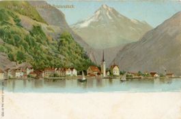Flüelen   UR  am Urnersee mit Bristenstock    ca. 1900