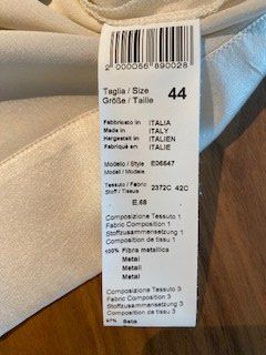 Peserico Camicette: Peserico wunderschöne crémfarbige Seidenbluse Gr. 38 – Usato da Wohlen b. Bern venduto da Gabbana2 3