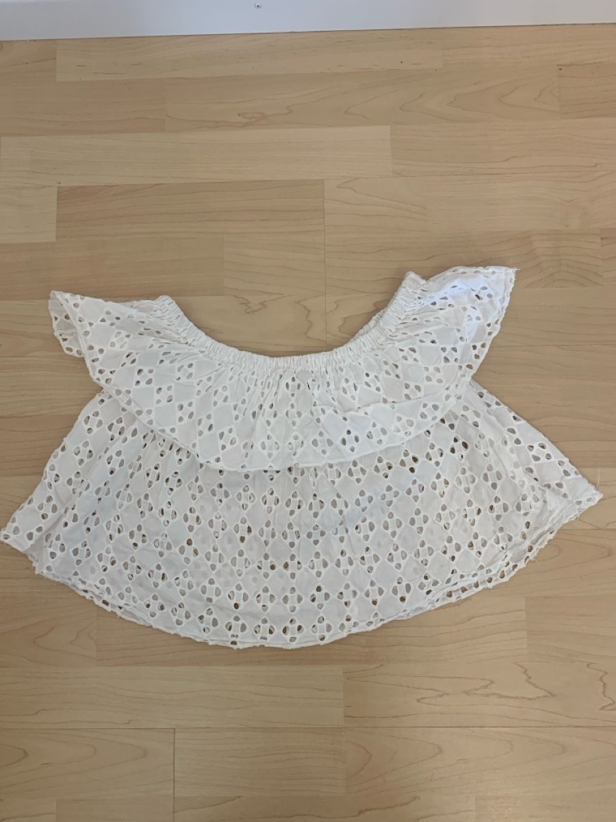 Top: Spitzen Top, Weiss – Usato da Baden venduto da Esmipesmi