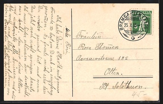 Ansichtskarten: AK Bremgarten, Dienstbotenschule, 1915 – Gebraucht aus Berlin von bartko-reher 1