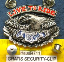HD 2NÄGEL-PIN HARLEY-DAVIDSON LIVE TO RIDE AMERICAN PRIDE