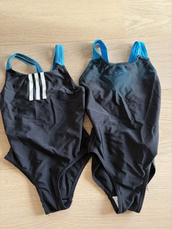 2 Badeanzüge Mädchen Gr. 110/116 Adidas + Speedo schwarz