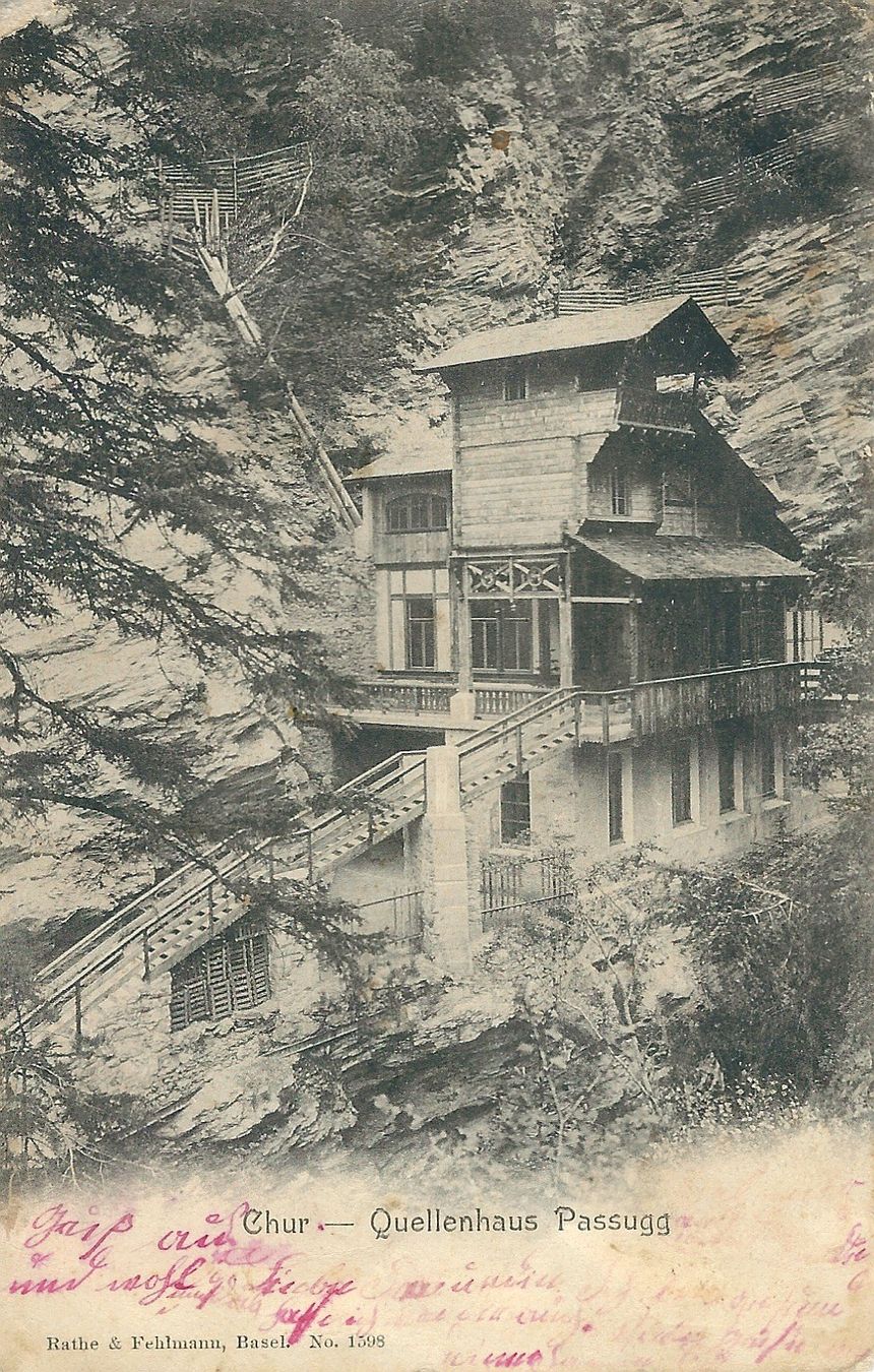 Cartoline postali: Chur - Quellenhaus Passugg - 1903 – Difettoso da Flums venduto da Guscha1