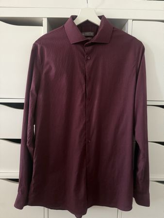Angelo Litrico Hemd, bordeaux, Gr. 41, Slim Fit, wie neu!